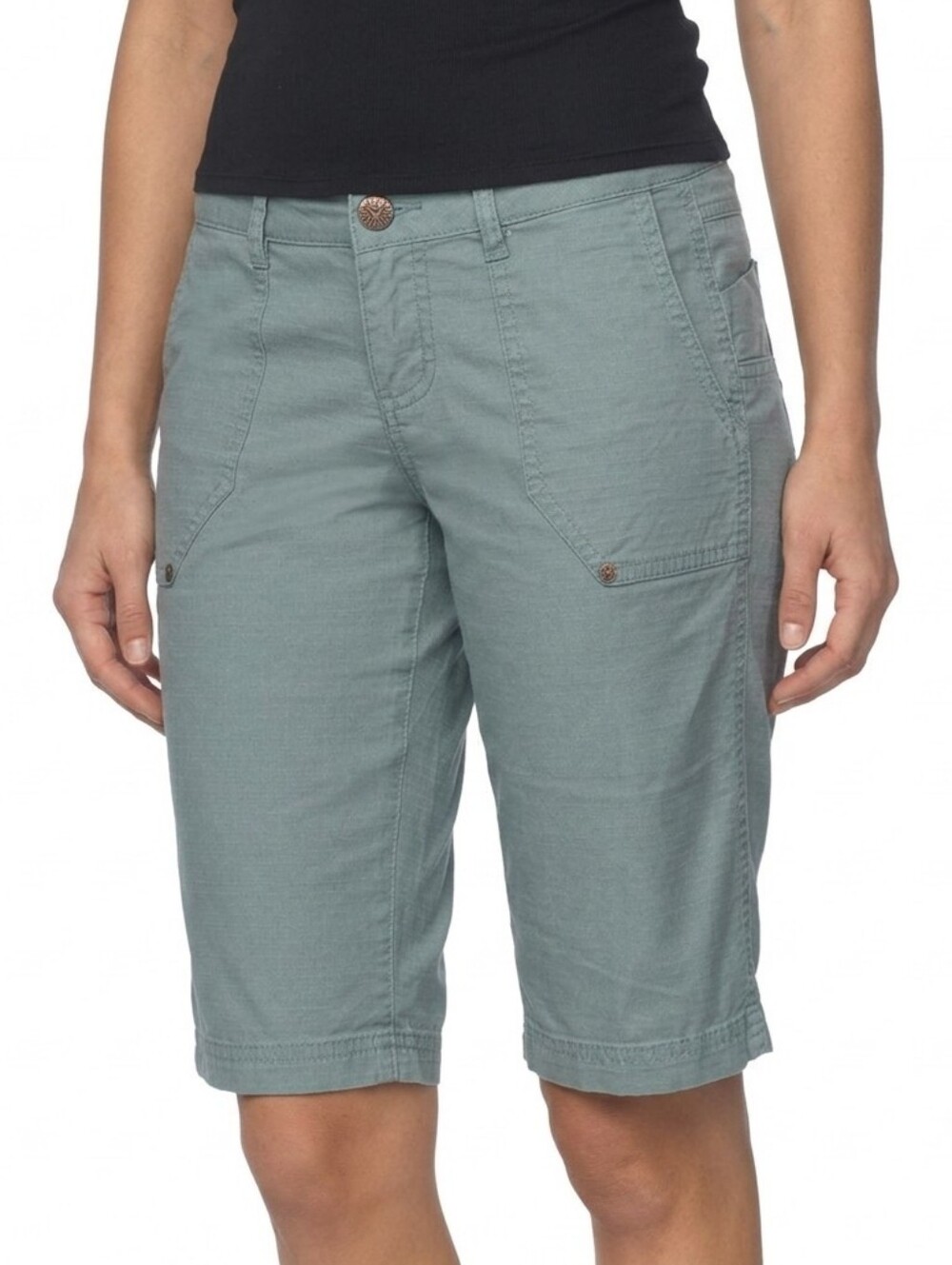 Sz 2 Prana Women's Larissa Cotton Casual Shorts - Slate Blue